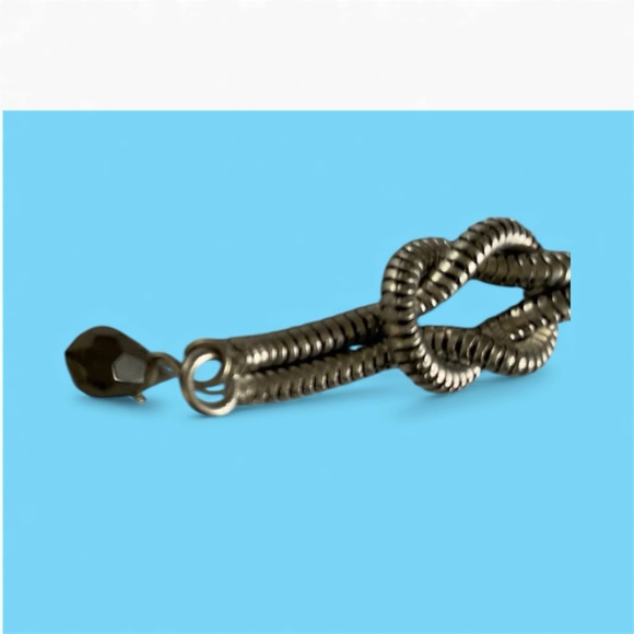 Stunning silver/gunmetal earring, with smoky CZ on the ear and at the "bottom" - Picture 2 of 5